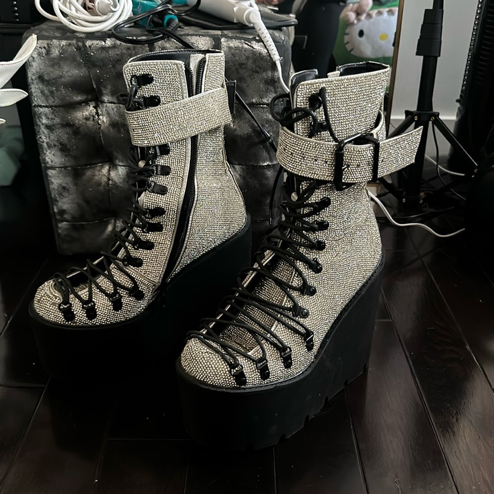 Dollskill Glitter Platform Boots